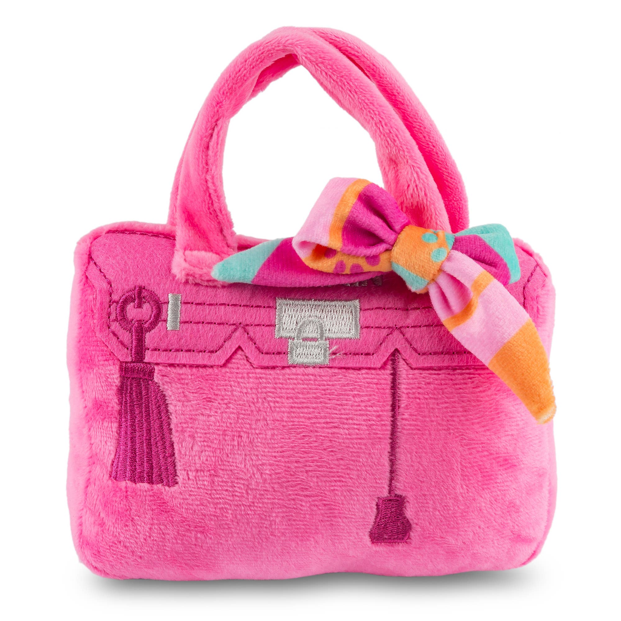 Barkin Bag - *CHIC DOGGIE* Pink w/ Scarf Squeaker Dog Toy