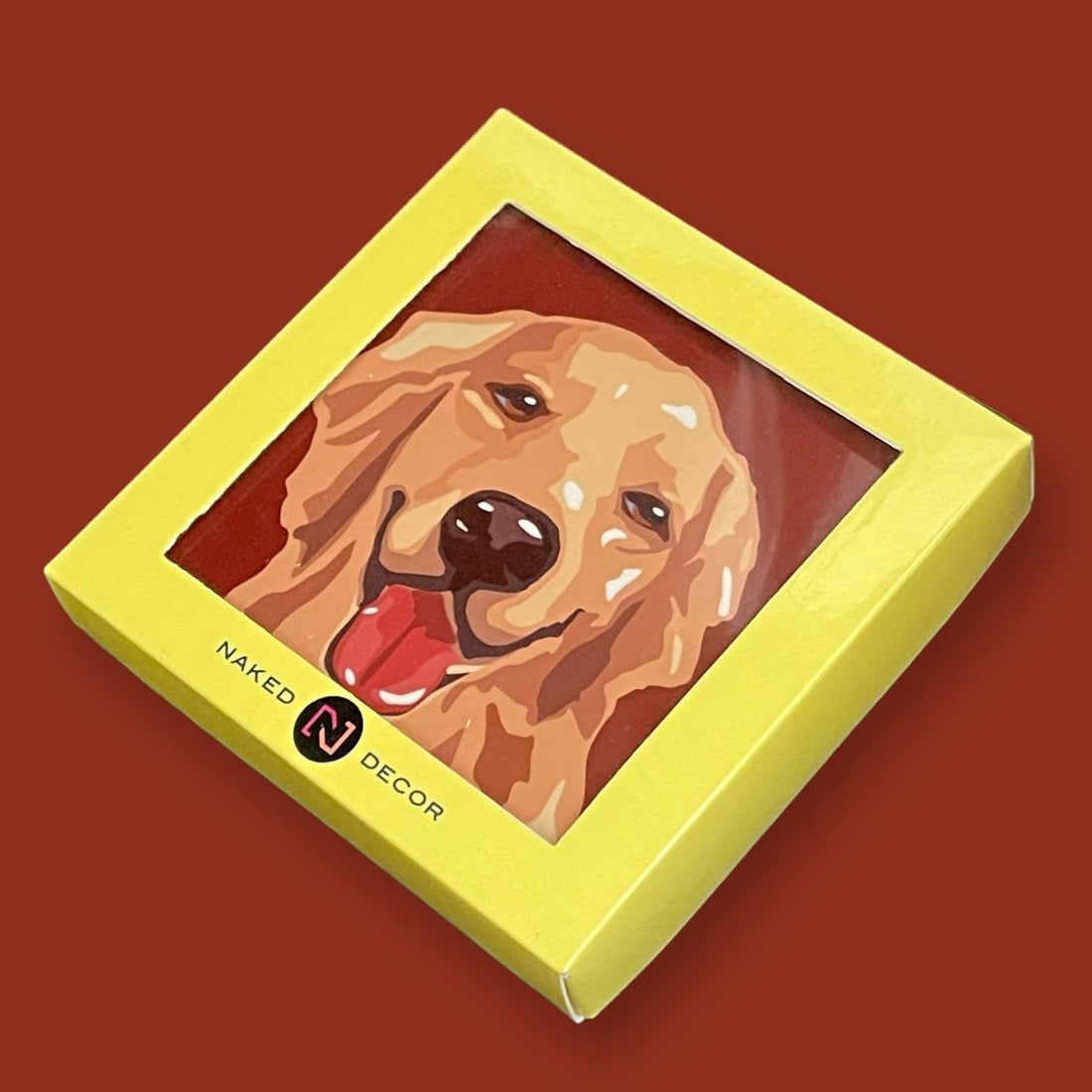 Set of 4 MDF Coasters - Golden Retriever