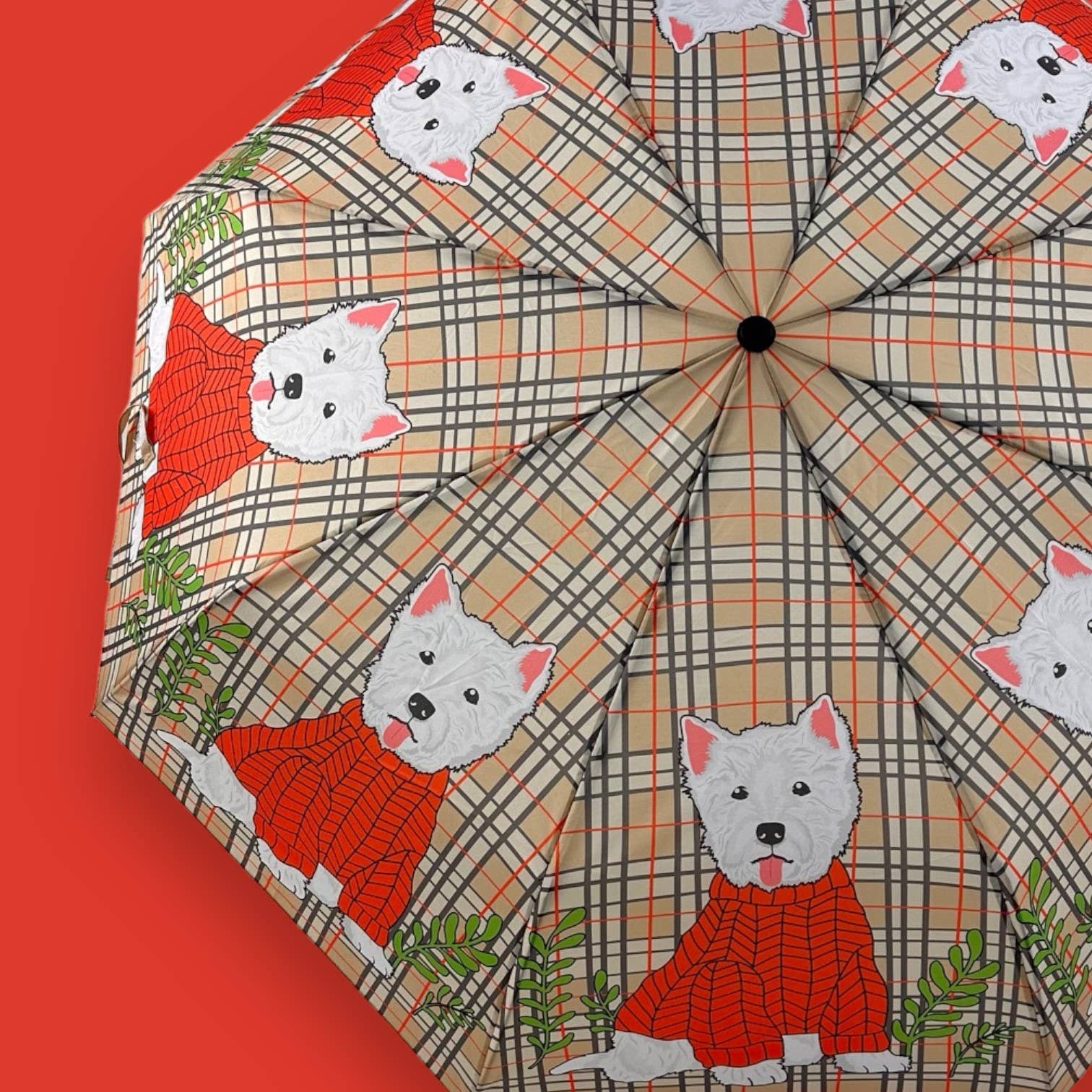 West Highland Terrier Plaid Umbrella