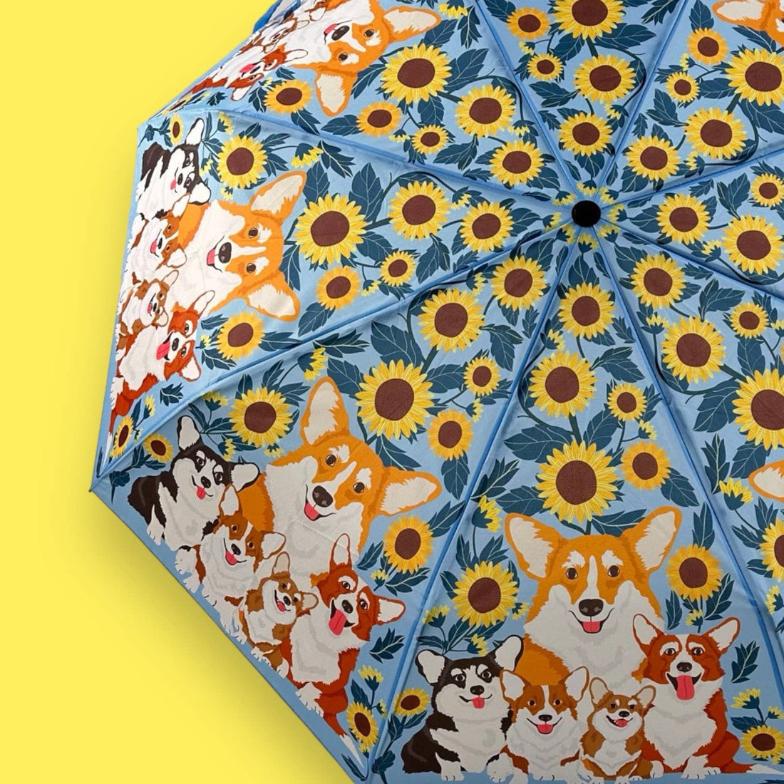 Corgi and Sunflowers Umbrella