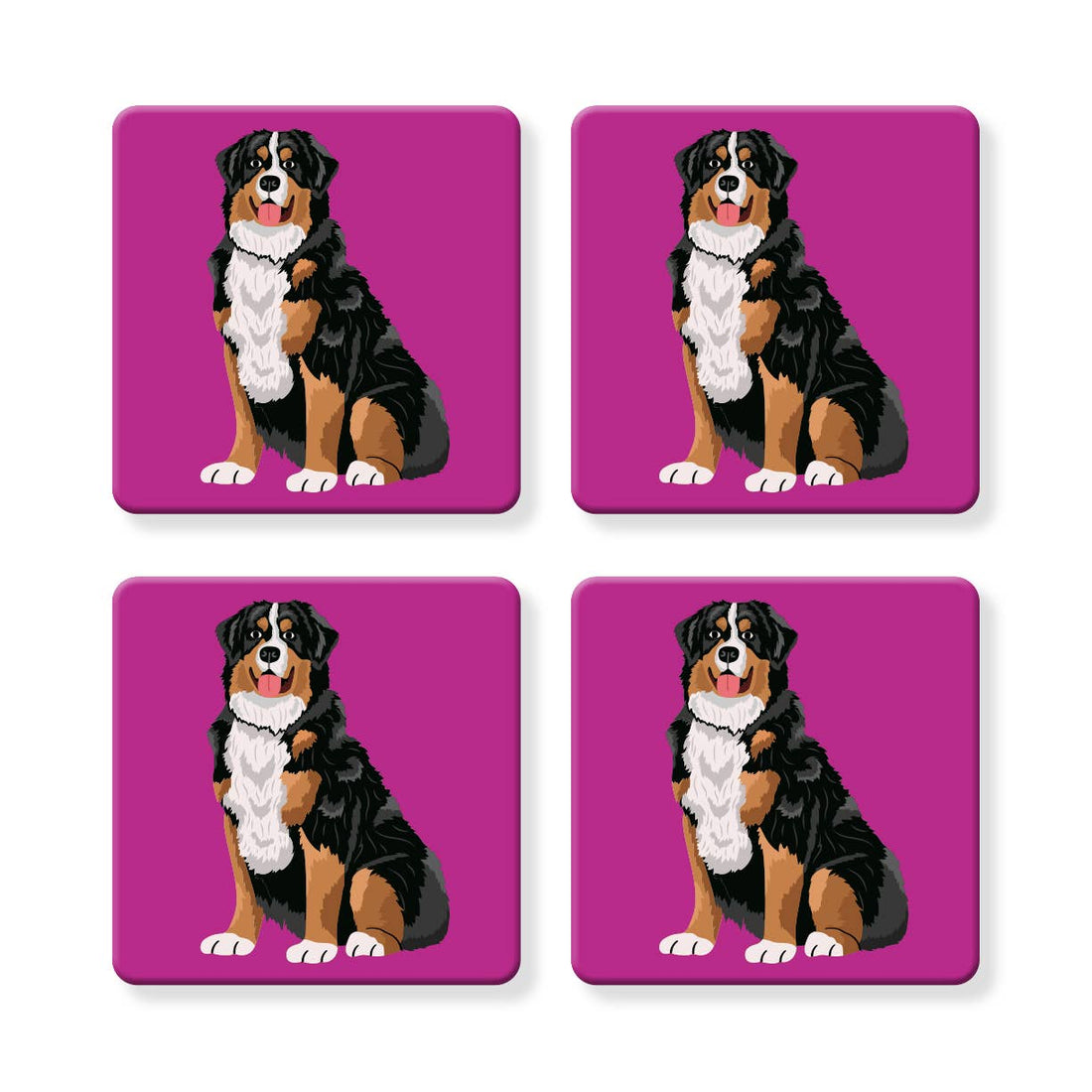 Set of 4 MDF Coasters - Hello Bernese Mountain Dog